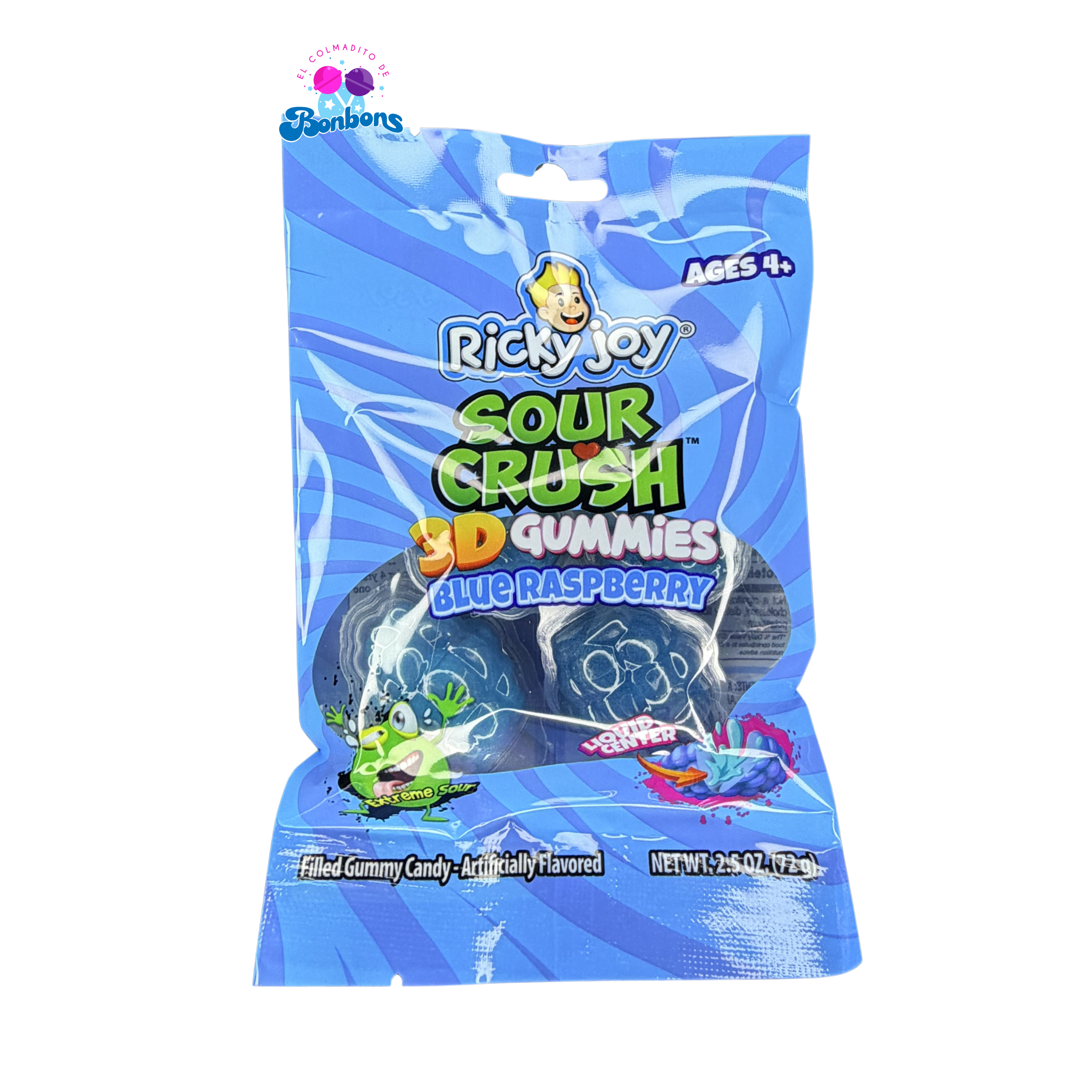 Blue Raspberry Gummies Ricky Joy RICKY JOY SOUR CRUSH 3D GUMMIES BLUE RASPBERRY – EL COLMADITO DE BONBONS