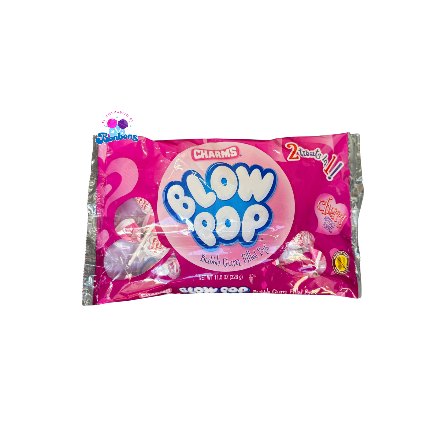 BLOW POP BUBBLE GUM FILLED POPS CHERRY