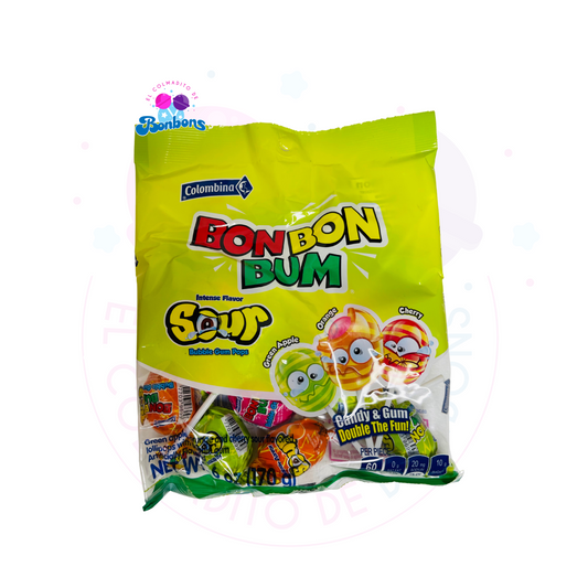 BON BON BUM SOUR BUBBLE GUM POPS