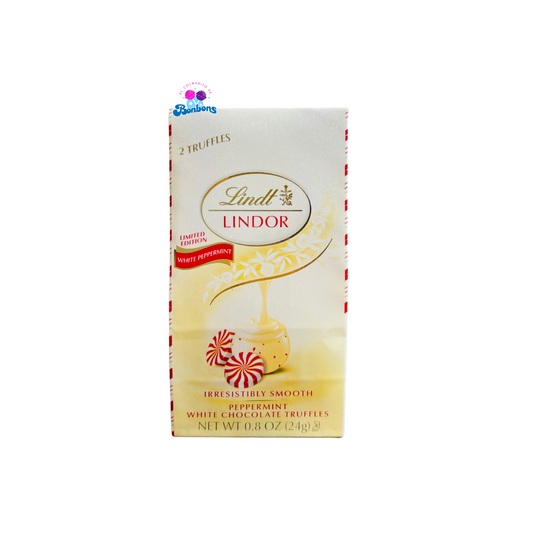 LINDT LINDOR PEPPERMINT WHITE CHOCOLATE TRUFFLES