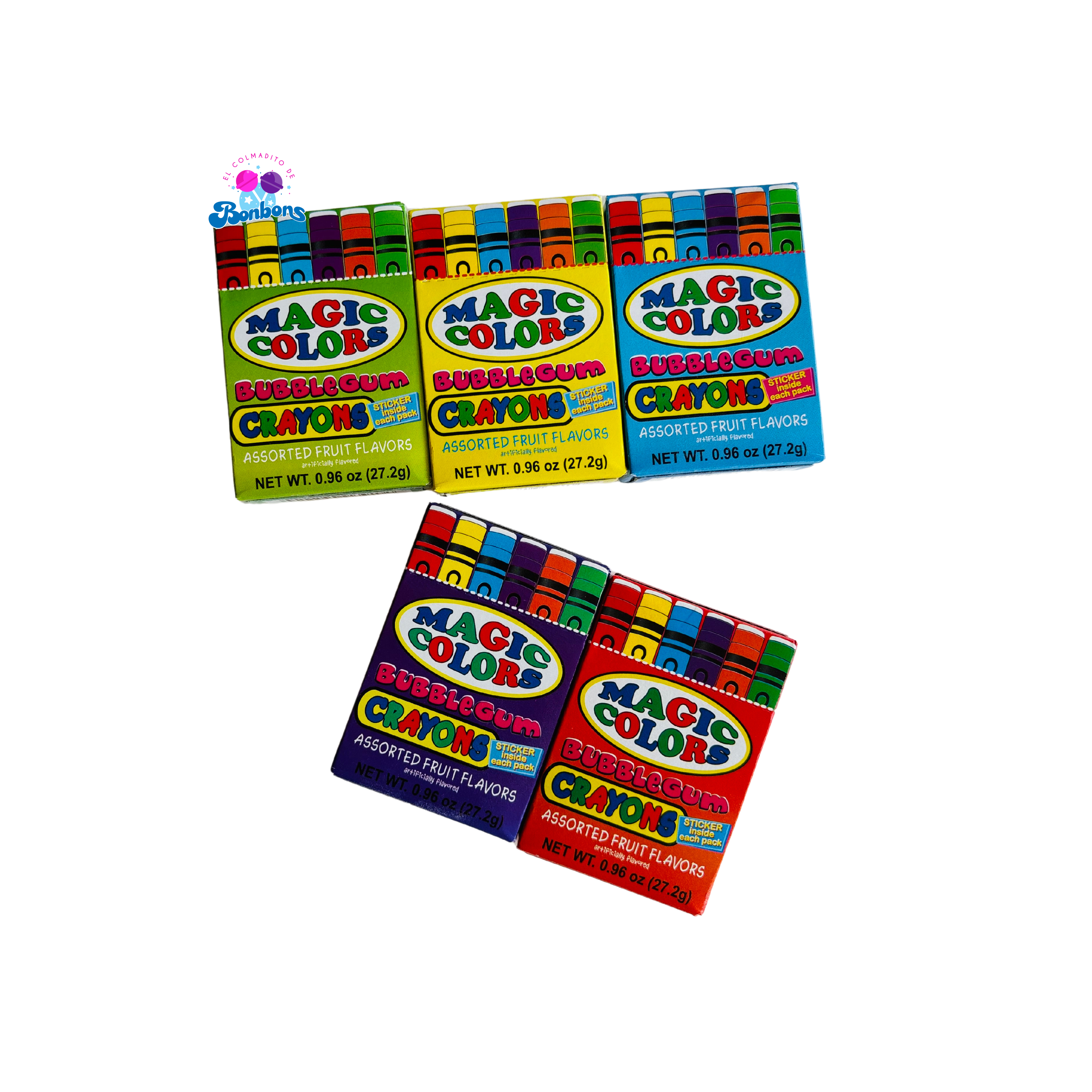 Magic Colous MAGIC COLORS BUBBLE GUM CRAYONS – EL COLMADITO DE BONBONS